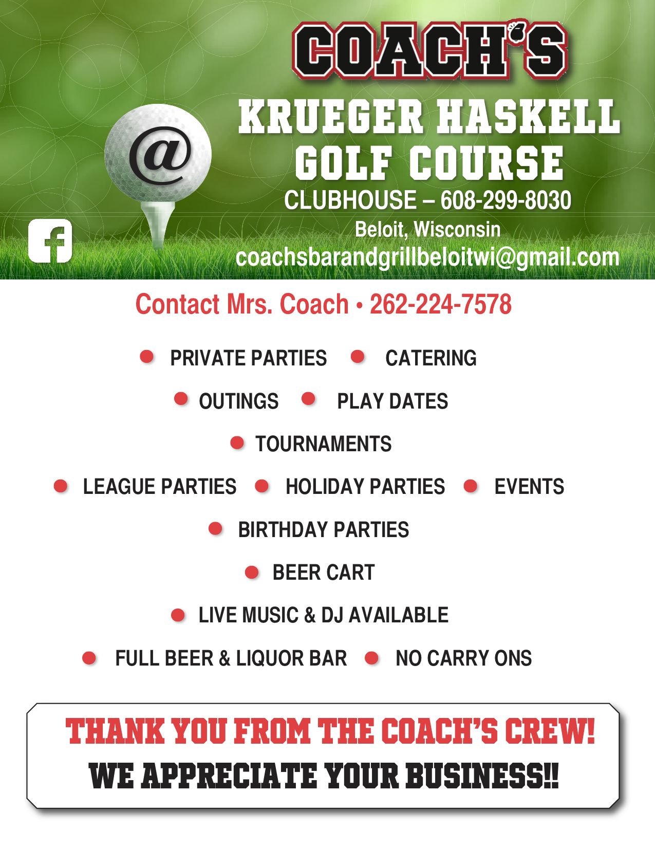 Bar and Grill Krueger Haskell Golf Course